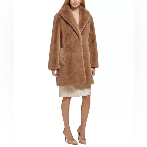 Donna Karan Jackets & Blazers - NWT Brown Faux Fur Coat Donna karen size XL